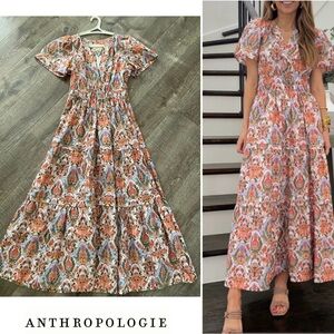 Anthropologie Paisley Print Maxi Dress